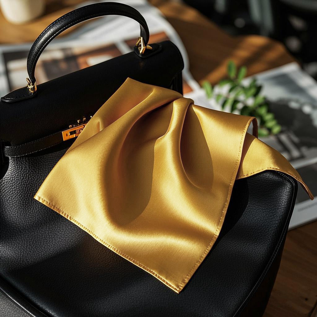[Yellow] SilkSilky-CA Pure Silk Scarf 002