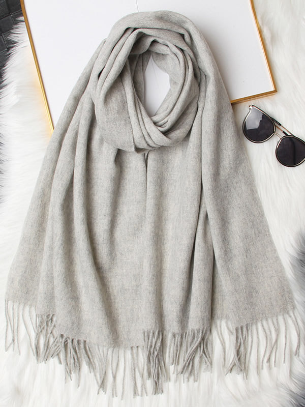 SilkSilky CA Wool Scarf Gray 009