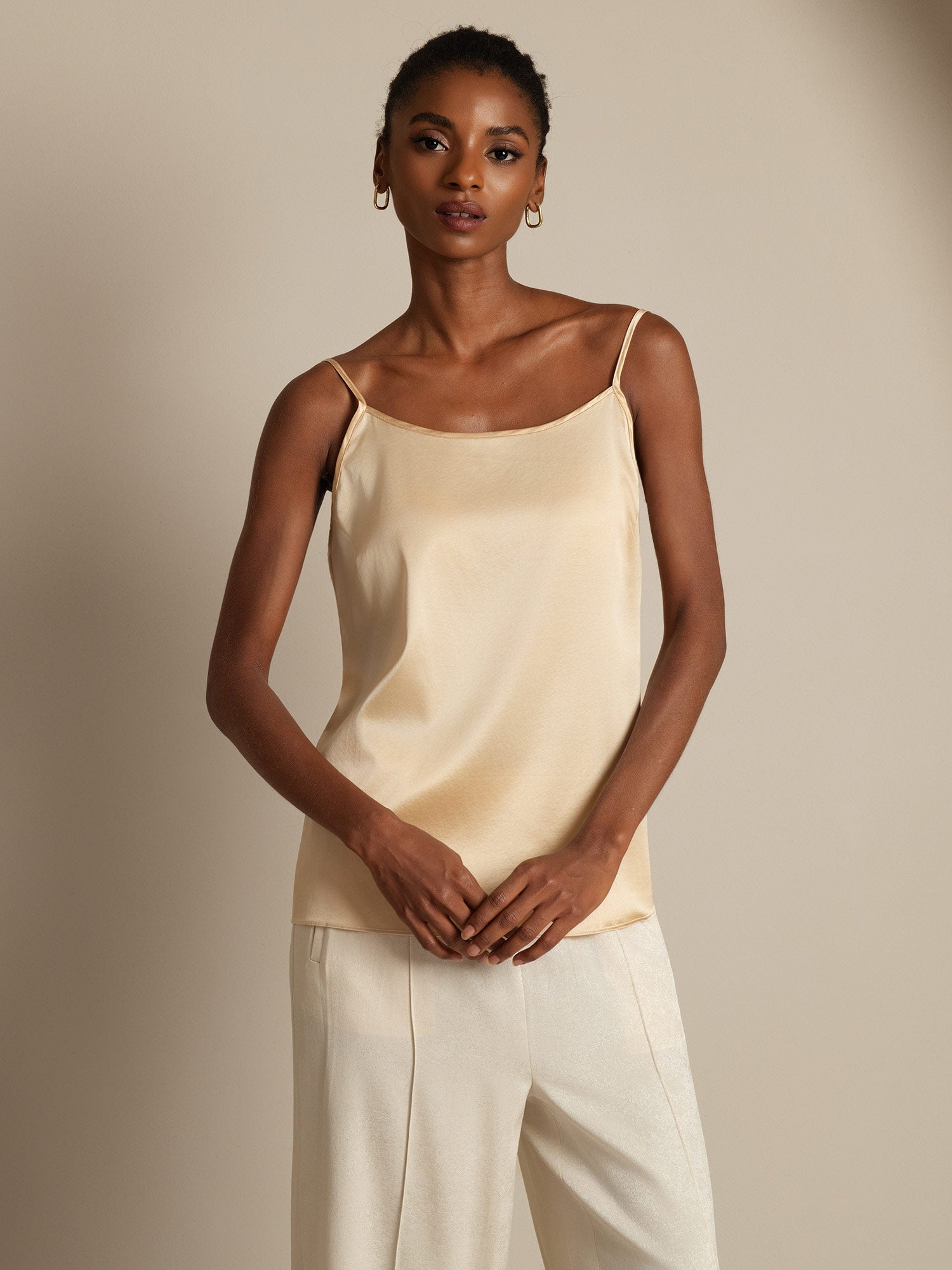 [Champagne] SilkSilky-CA 19Momme Silk Camisoles 003