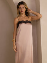 [Tuscany] SilkSilky-CA Spaghetti Strap Square Neck Dress 004