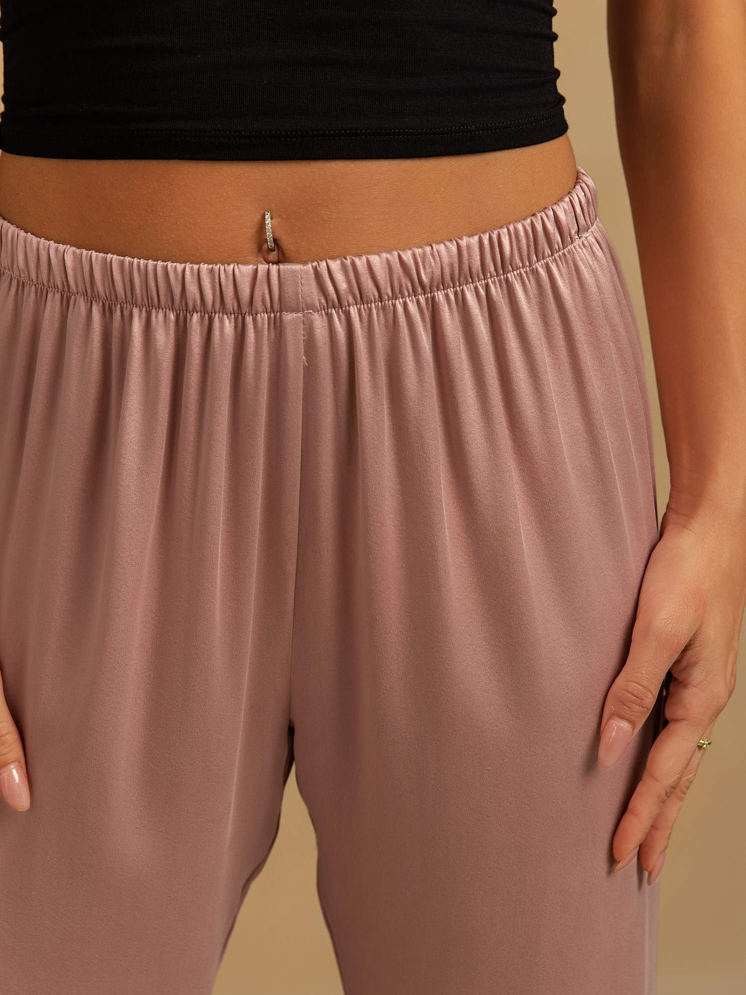 [Peach Skin] SilkSilky-CA 19Momme Washable Silk Womens Sleep Bottoms 004,