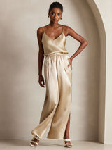 [Champagne] SilkSilky-CA Spaghetti Strap V Neck Camisole 003