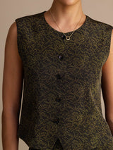 [Pine Vintage] SilkSilky-CA Sleeveless Crew Neck Women's Outfit Sets 003