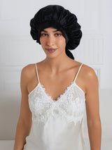 [Black] SilkSilky-CA Sleep Cap 005