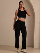 [Black] SilkSilky-CA Sleeveless Crew Neck Women's Outfit Sets 005