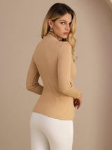 [Moonstone] SilkSilky-CA Long Sleeve Turtle Neck Women's T-Shirt 002