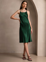 [Dark Green] SilkSilky-CA Spaghetti Strap Dress 005