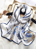 SilkSilky CA Pure Silk Scarf Blue 001