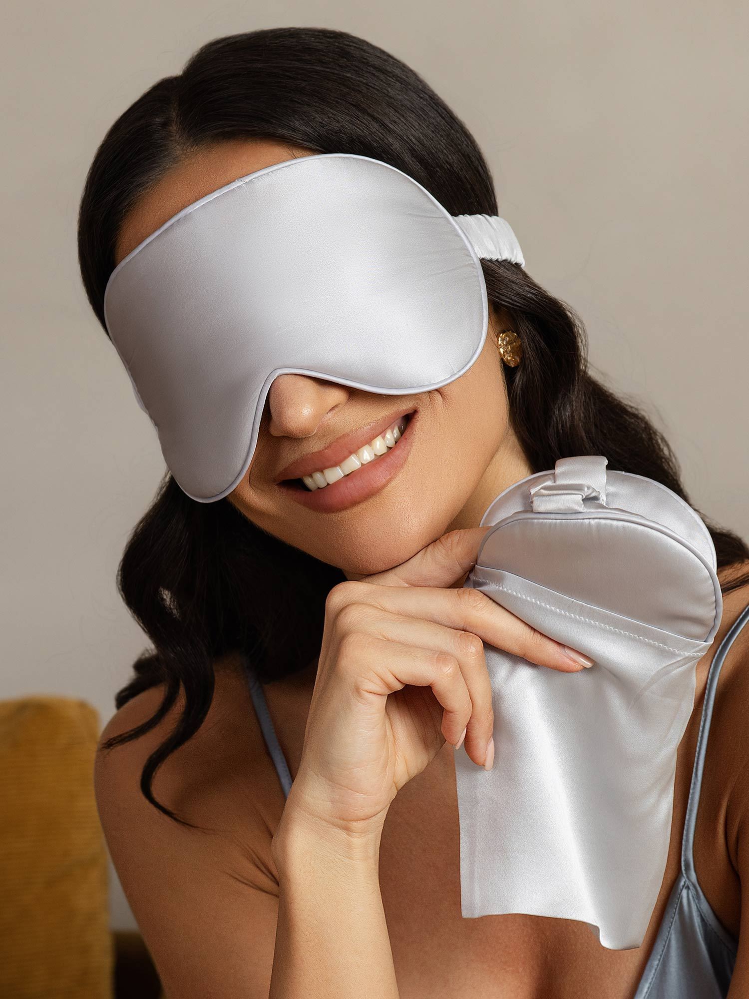 [Silver] SilkSilky-CA Pure Silk Eye Mask 004