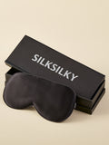 SilkSilky CA 19Momme Pure Silk Eye Mask Black 001