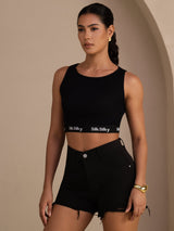 [Black] SilkSilky-CA Sleeveless Crew Neck Camisole 006