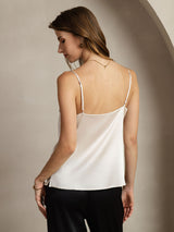 [Light Gray] SilkSilky-CA Spaghetti Strap Cowl Neck Camisole 002