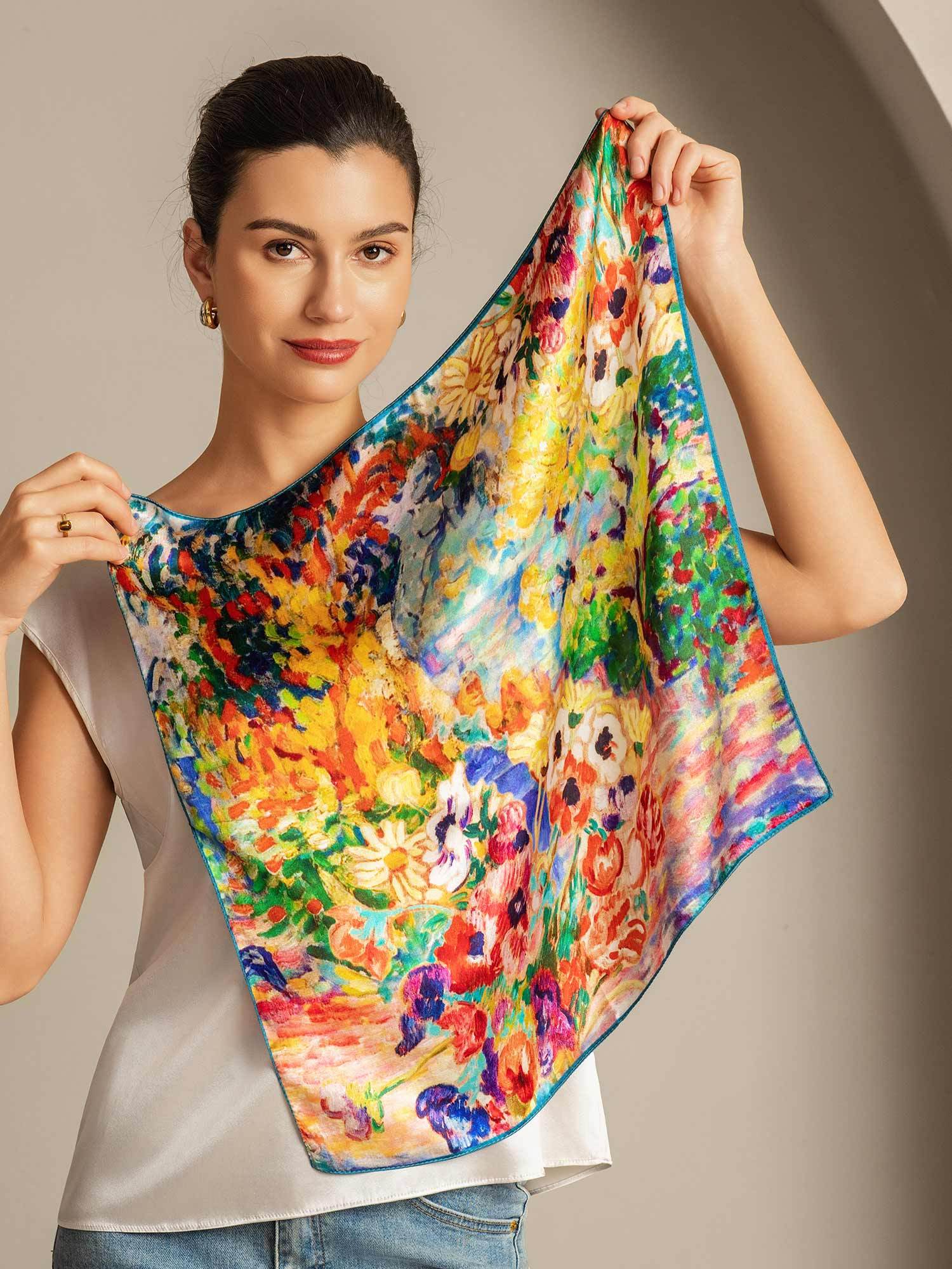 [Multi] SilkSilky-CA Pure Silk Scarf 001