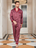 Pure Silk Printed Lapel Men‘s Pajama Set