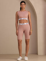 [Pink] SilkSilky-CA Sleeveless Crew Neck Women's Outfit Sets 005