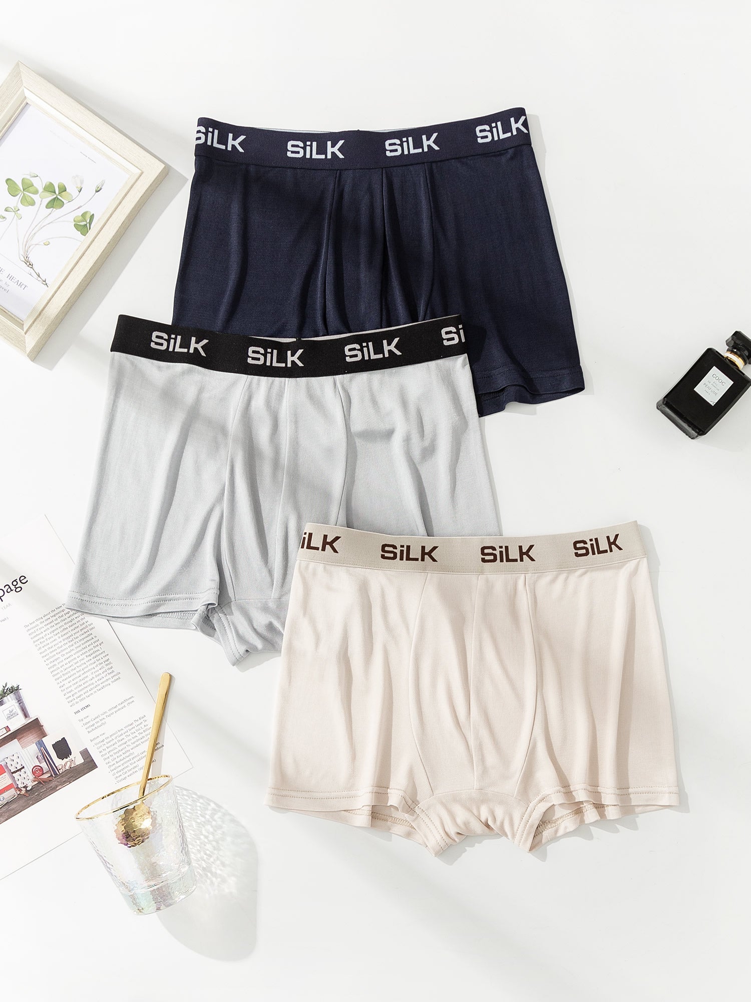 [Multi] SilkSilky-CA Pure Silk Mens Underwear 002
