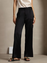 [Black] SilkSilky-CA 19Momme Silk Womens Pants 001,