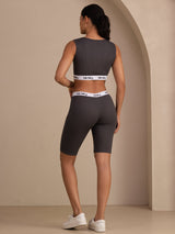 [Gray] SilkSilky-CA Sleeveless Crew Neck Women's Outfit Sets 002