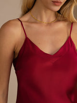 [Wine] SilkSilky-CA Spaghetti Strap V Neck Camisole 004