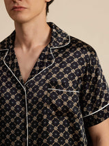 [Black Chain] SilkSilky-CA Short Sleeve Notch Collar Men's Pajamas 004