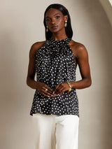 [Polka Dot] SilkSilky-CA 19Momme Silk Womens T-Shirt 005,