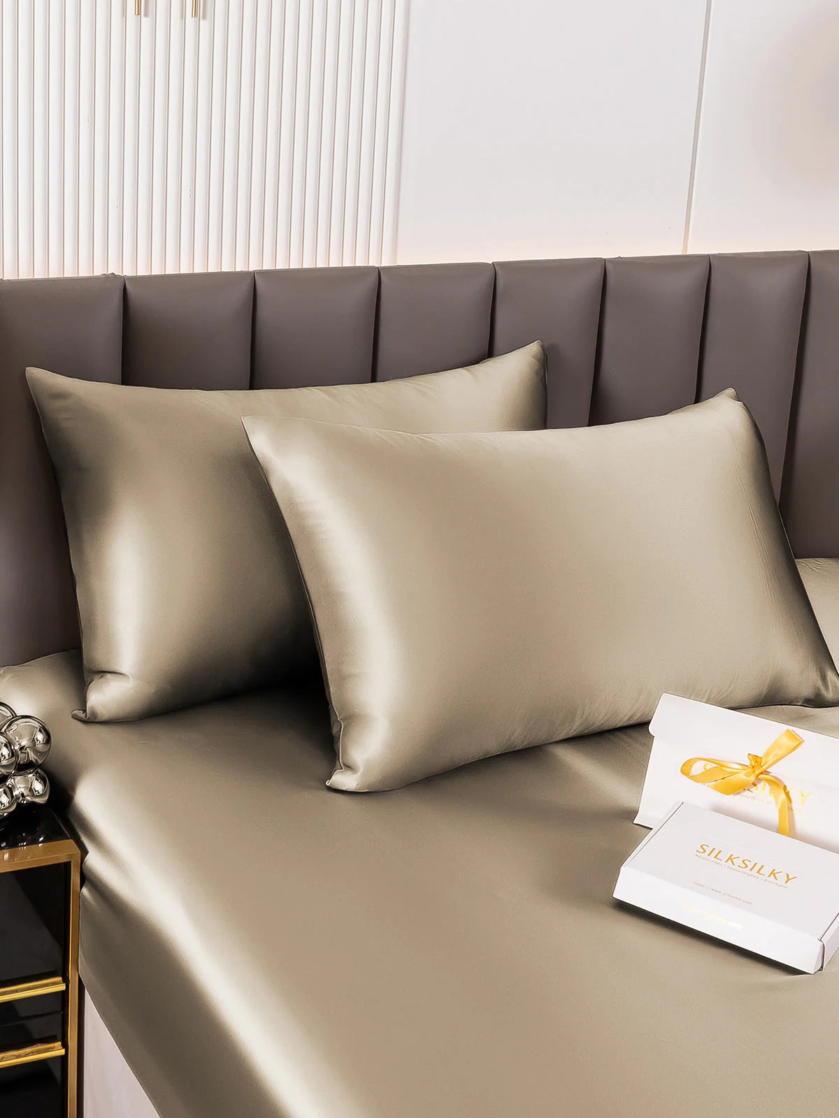 [Khaki] SilkSilky-CA 19Momme Pure Silk Pillowcase 003