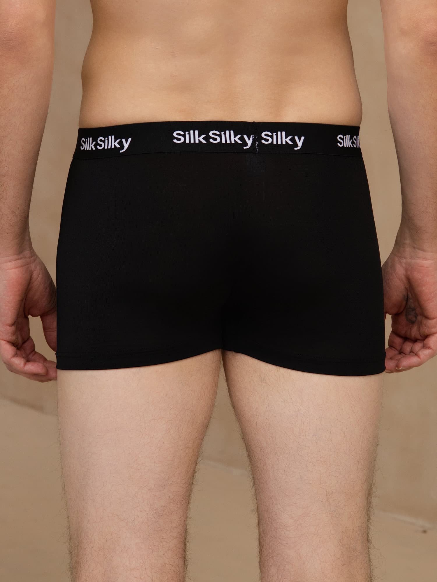 [Black] SilkSilky-CA 100% Silk Jersey Mens Underwear 002