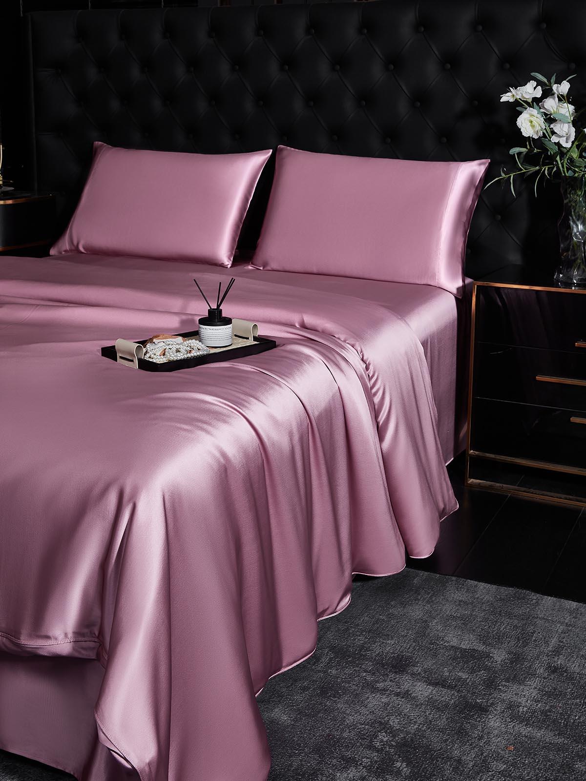 [Pale Mauve] SilkSilky-CA 19Momme Bedding Set 003