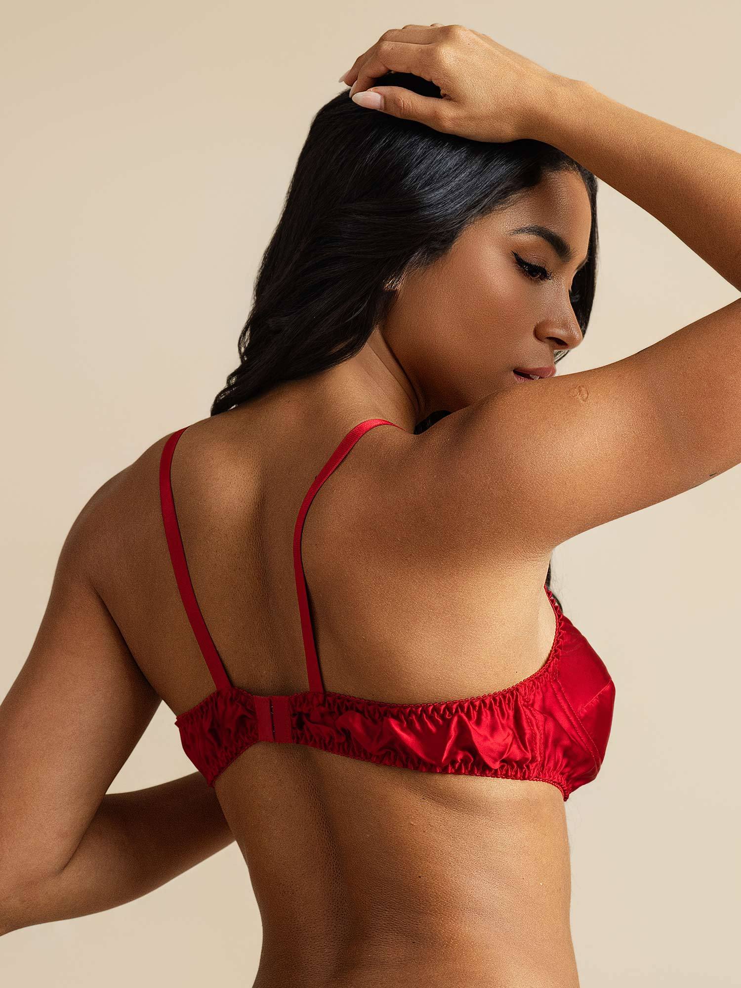 [Red] SilkSilky-CA Pure Silk Bra 002,