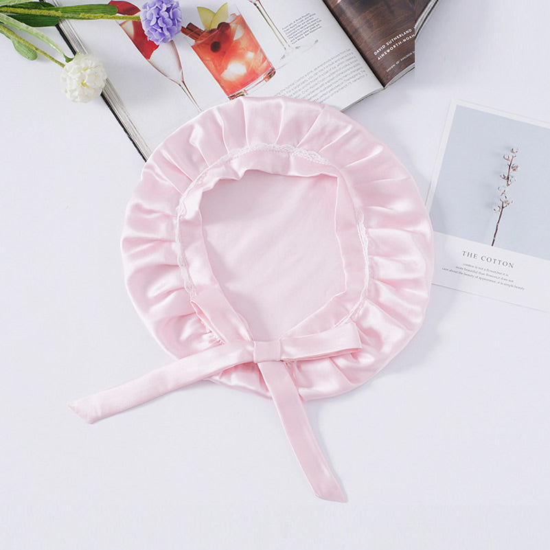 SilkSilky-CA Pure Silk Sleep Cap LightPink 003