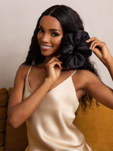 [Black] SilkSilky-CA Scrunchie 002