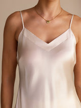 [Beige] SilkSilky-CA Spaghetti Strap V Neck Camisole 004