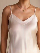 [Beige] SilkSilky-CA Spaghetti Strap V Neck Camisole 004