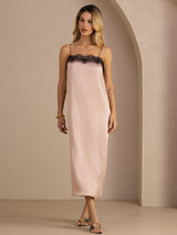 [Tuscany] SilkSilky-CA Spaghetti Strap Square Neck Dress 006