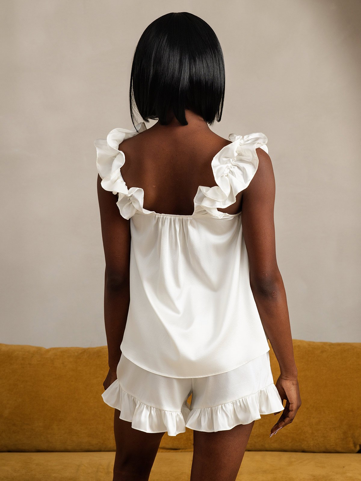 SilkSilky-CA 19Momme Silk Camisole Set White 002