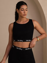 [Black] SilkSilky-CA Sleeveless Crew Neck Women's Outfit Sets 004