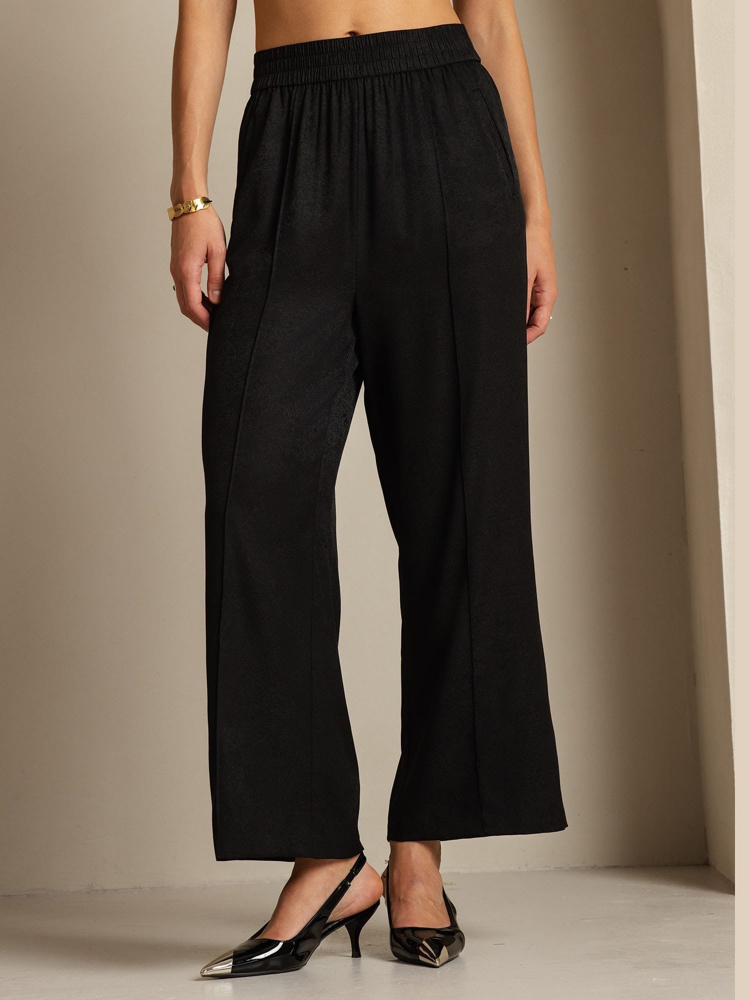 [Black] SilkSilky-CA 22Momme Silk Womens Pants 005