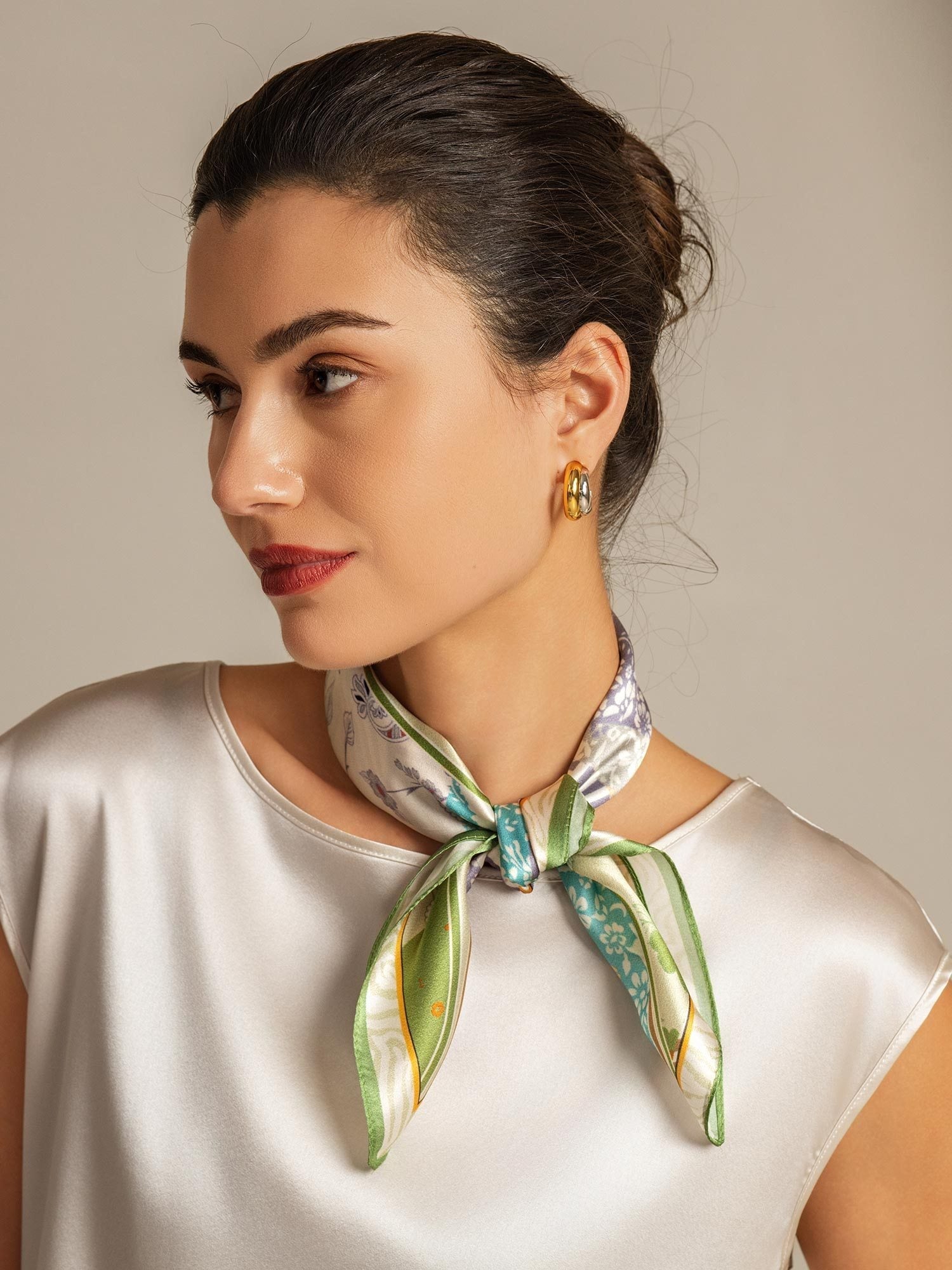 [P100] SilkSilky-CA Pure Silk Scarf 002,