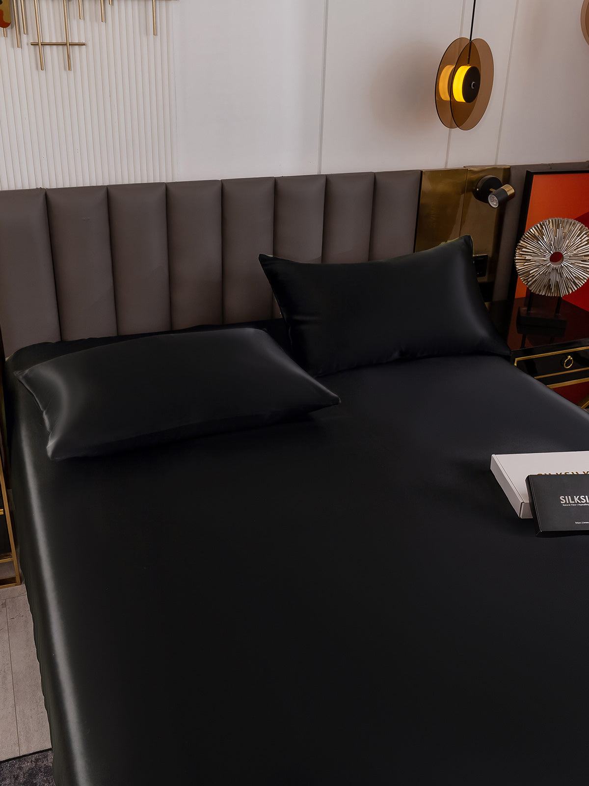 [Black] SilkSilky-CA 19Momme Bedding Set 005