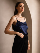[Dark Blue] SilkSilky-CA Spaghetti Strap Camisole 003