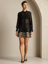 [Black] SilkSilky-CA Pure Silk Split Women's Shirt 008