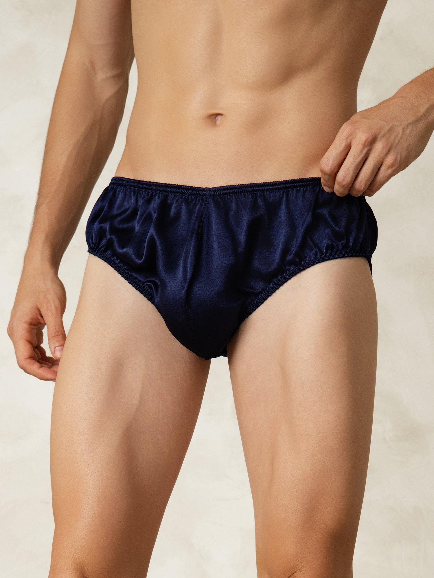 [DarkBlue] SilkSilky-CA Pure Silk Mens Underwear 001