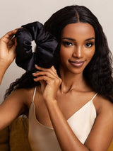 [Black] SilkSilky-CA Scrunchie 001