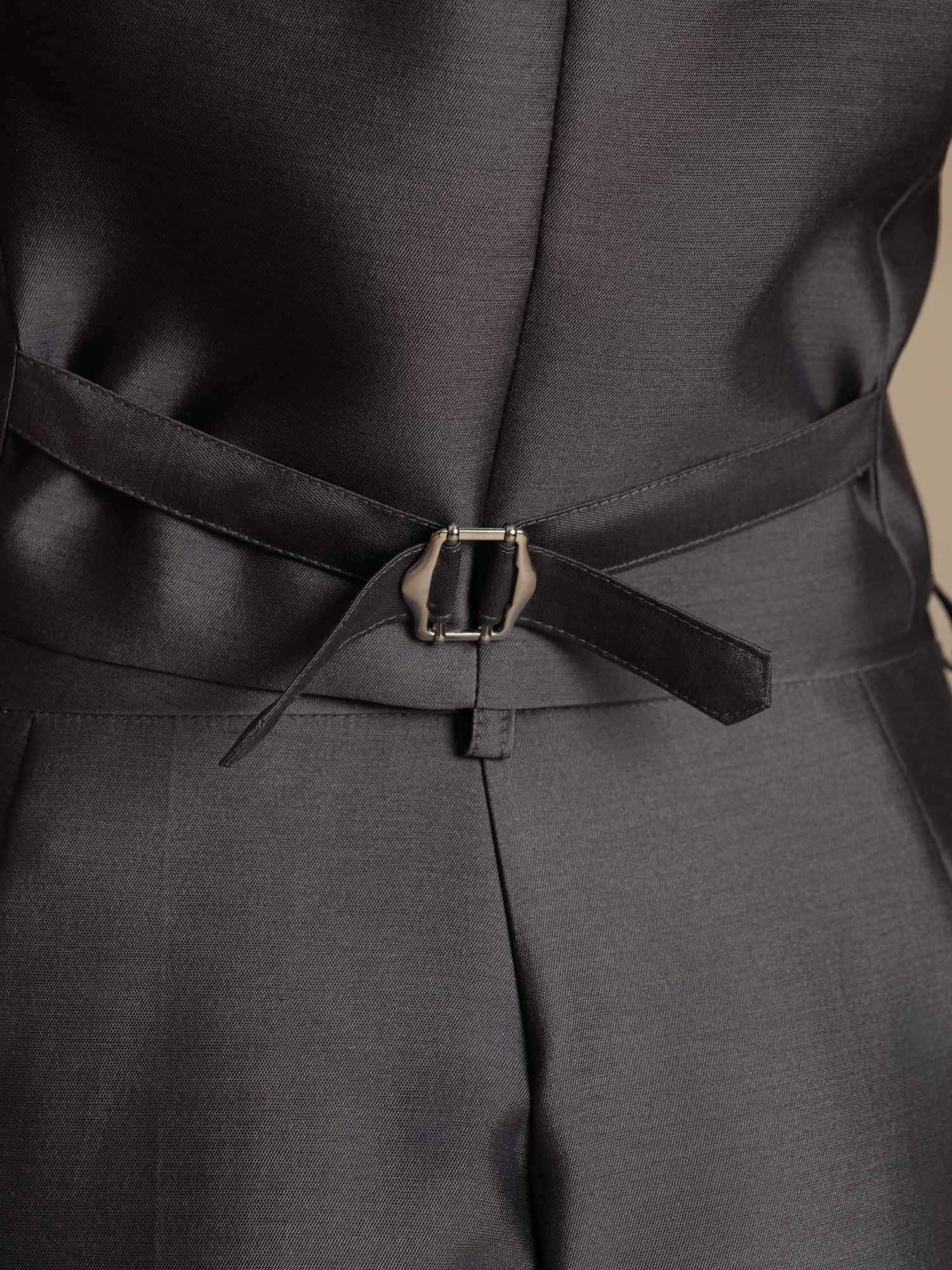 [Gray] SilkSilky-CA 32Momme Silk-Wool Blend V Neck Women's Vest 005,