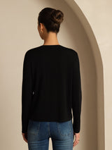 [Black] SilkSilky-CA Long Sleeve Women's Cardigan 002