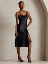 [Black] SilkSilky-CA Spaghetti Strap Dress 004