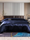 SilkSilky CA 22Momme Pure Silk Duvet Cover DarkBlue 001