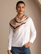 [Beige Square] SilkSilky-CA Scarf 002