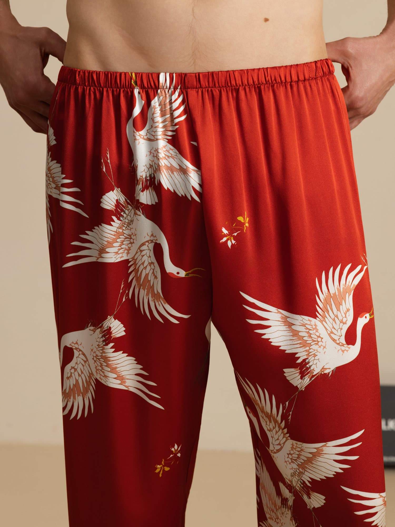 [Wine] SilkSilky-CA 19Momme Mens Sleep Bottoms 004