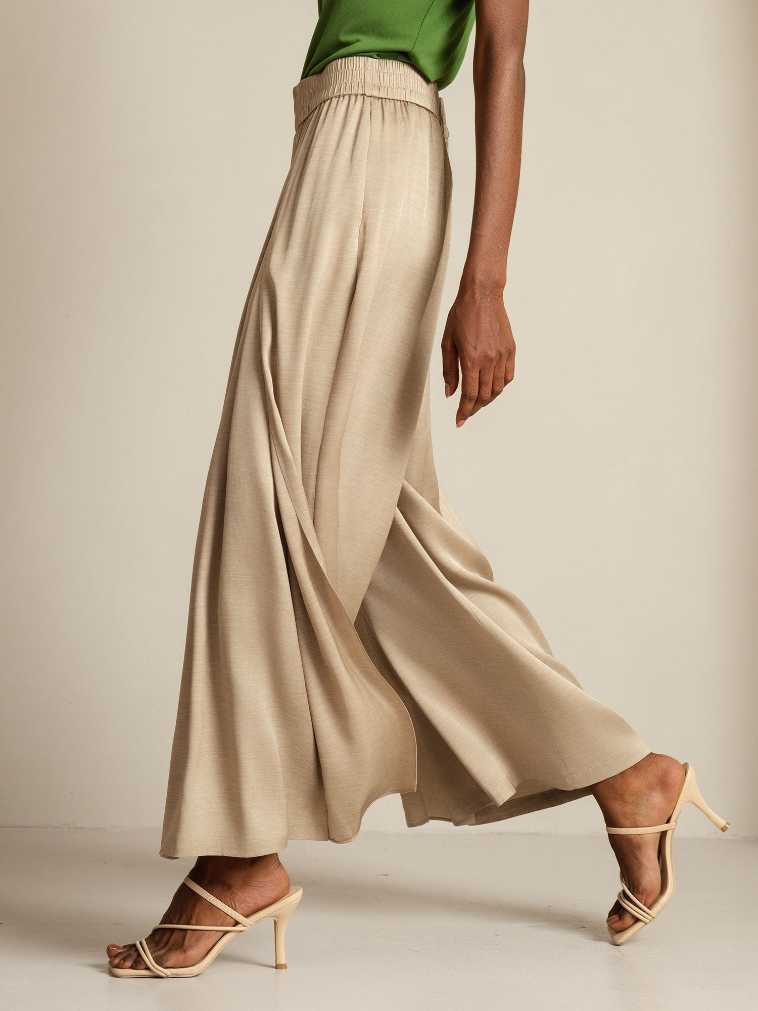 [Tan] SilkSilky-CA 19Momme Silk Womens Pants 007